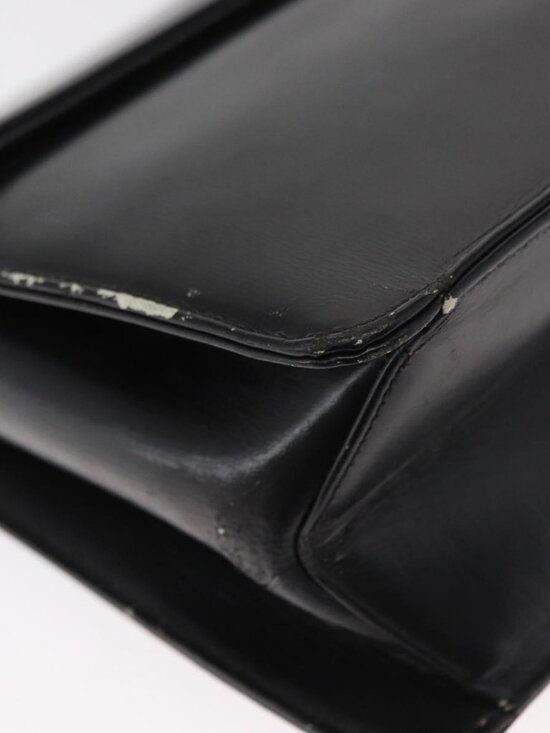 Authentic Christian Dior Shoulder Bag Leather Black Gold - Picture 5 of 16